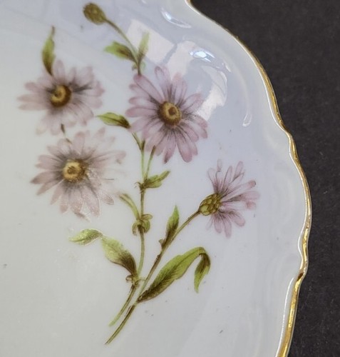 Daisy Bell Mitterteich Set 6 Fruit Desert Scalloped Bowl w Pink Daisies #6500 - Picture 3 of 6