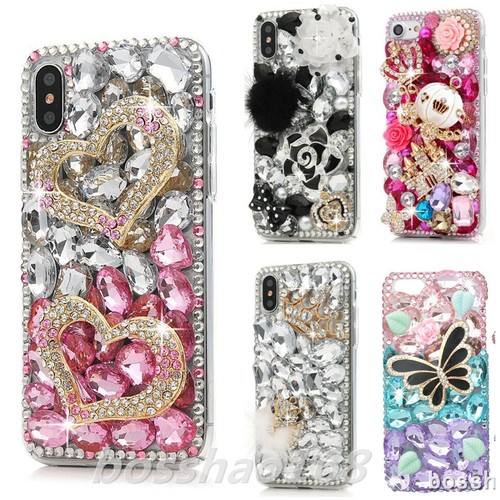 For iPhone 14 Plus Case,Bling Sparkle Mirror Rhinestone Phone cover & neck strap - Picture 7 of 17