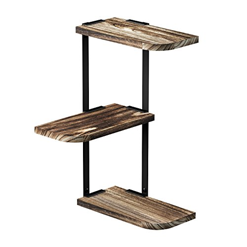 Love Kankei Corner Shelf Wall Mount Of 3 Tier Rustic Wood Floating Love Kankei Corner Shelf Wall Mount Of 3 Tier Rustic Wood Floating Shelves For