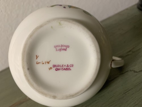 Antique CAULDON LTD Teapot, Creamer and Sugar Bowl made for Burley & Co, Chicago - Picture 18 of 22