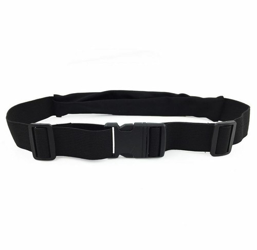 Double Pouch Waist Running Pocket Zip Belt Lycra Bum Bag Hiking Cycling Jogging - Picture 3 of 18