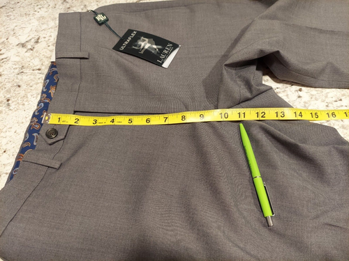Lauren Ralph Lauren NWT Med Gray Men's Dress Pants Ultra Flex Flat Front 32X32 - Picture 5 of 7