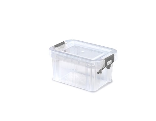 Scatole portaoggetti in plastica trasparente con coperchi impilabili made in UK box casa ufficio cucina - Foto 6 di 82