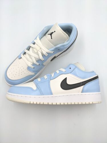 Jordan 1 Retro Low Ice Blue Black DS GS Size 7Y 554723-401