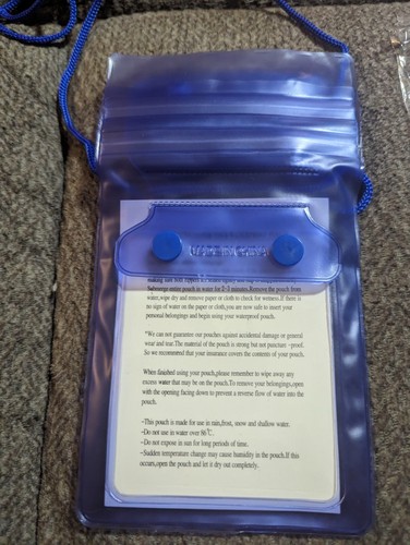 Wasserdichte Handytasche, Universal 7" Bildschirmgröße, Trockentasche, blaues Schlüsselband Hülle