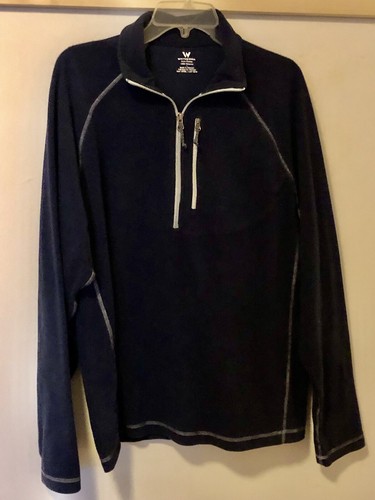 Men’s Large ~ Navy Blue Fleece ~ Long Sleeve Pullover Shirt- By White Sierra