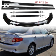 For Toyota Corolla Front Bumper Lip Splitter Spoiler Side Skirts Glossy Black