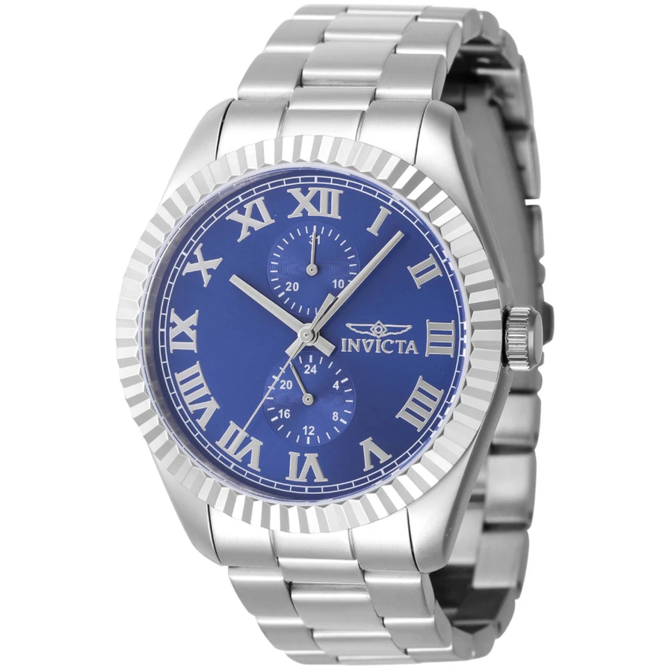 Invicta Men's Watch Specialty Blue Brass Dial Silver Tone Steel Bracelet 47123