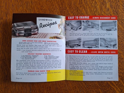 Vintage 1948 UNIVERSAL COOK-A-MATIC WAFFLE-GRILL Recipes and Instructions - Picture 7 of 9