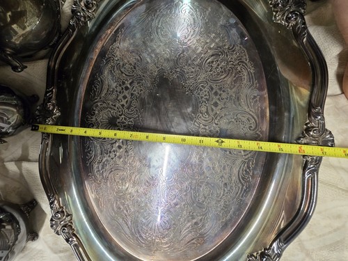 Gorham versilbertes Kaffee-Tee-Set 5-teilig und Reed&Barton 5801 Regent Tablett 26" - Bild 16 von 16