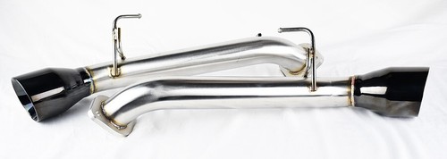 Black Chrome Axle Back Muffler Exhaust for Infiniti G37 2dr Coupe 2008-2013 - Picture 1 of 2