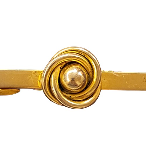 Hickok Krawattenklammer Kugel im Knoten verschachtelt Herren Schmuck Pin Tack goldfarben Vintage - Bild 2 von 9