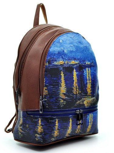 Backpack Famous Paintings Van Gogh Works Fancy Painting Alviero Shoulder Leather Art - Picture 13 of 23