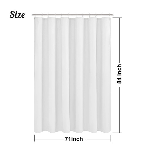 Embossed Microfiber Fabric Extra Long Shower Curtain Liner 84 inches Length, ... - Picture 7 of 9
