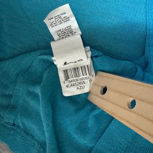 Karen Kane Long Sleeve Blouse Blue Women's Plus Size 3X Top Womens Made In USA - Picture 6 of 8