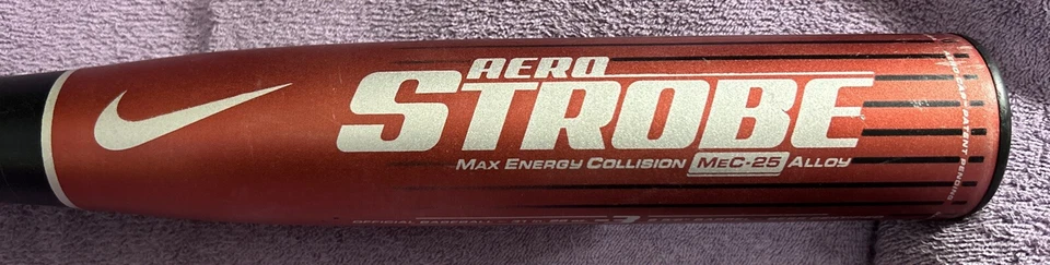 Bate de béisbol Nike Aero Strobe MEC 25 31/28 2 5/8" barril -3 certificado de béisbol Foto 3 de 4