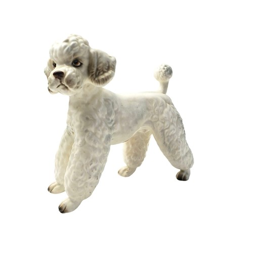 Vtg Lefton Trade Mark Exclusives White Poodle Porcelain Standing 5.5 High H7328