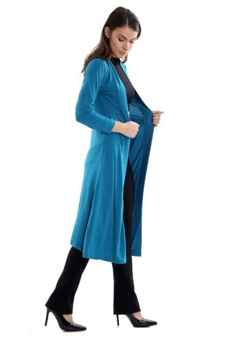 Damen Langarm *MAXI* Boyfriend Cardigan offene Strickjacken schwimmend 8-16 - Bild 23 von 24