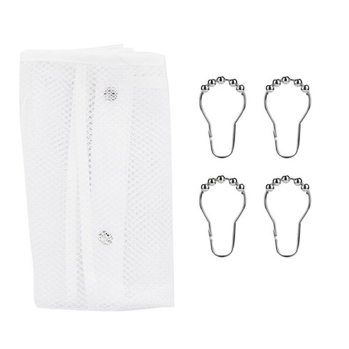 Bathroom Over the Door Hanging Mesh Pockets Storage Bag Holder with Hooks - Picture 7 of 8