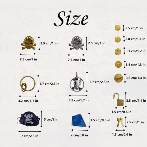 168 Pcs Pirate Treasure Chest for Kids,Vintage Pirate Chest Party Favors Box wit - Picture 6 of 7