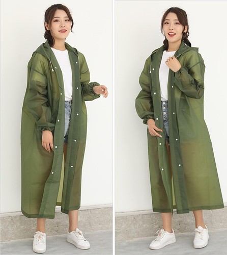 Raincoat Men Women Waterproof Long Raincoat Hooded Windbreaker Outdoor Hiking - Picture 20 of 21