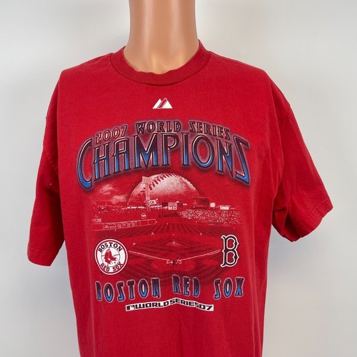 Boston Red Sox 2007 World Series Champions Roster T Shirt MLB Baseball Size L - Afbeelding 1 van 4