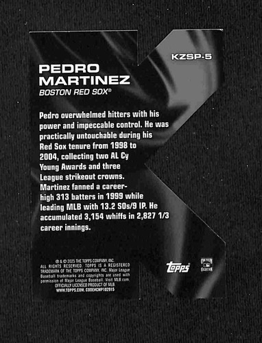 2025 Topps Series 2 Pedro Martinez K-Zone Short Print SSP #KZSP-5 Red Sox - Picture 2 of 2