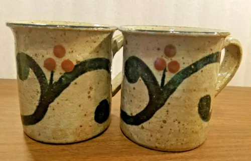 HTF Vintage Dansk Niels Refsgaard Coffee Mugs Rare Pattern and Design Hand Made