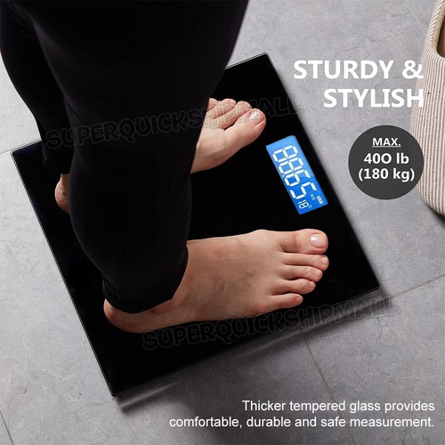 Electronic Digital Bathroom Scales Weight Scale Body Fat Glass Backlit 180kg AU - Picture 6 of 9