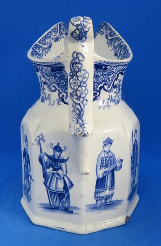 Blue & white vintage Victorian antique Chinese chinoiserie design ceramic jug - Picture 4 of 12
