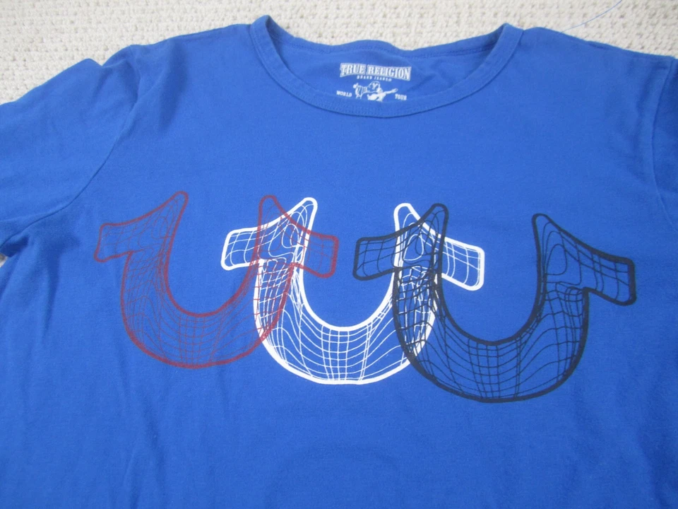 Camisa True Religion Niños Grande Azul Tres Herraduras Manga Larga Estampado Gráfico Foto 2 de 4