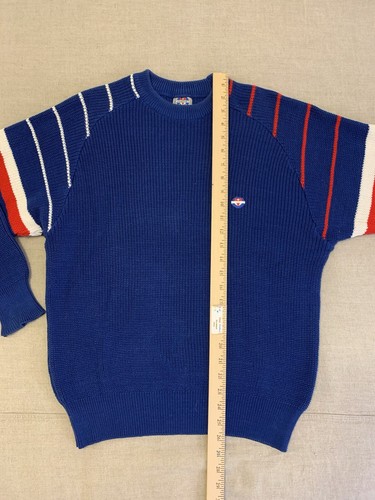 VTG Vuarnet france cotton sweater men's blue, red, white no size - see pics - Picture 2 of 5