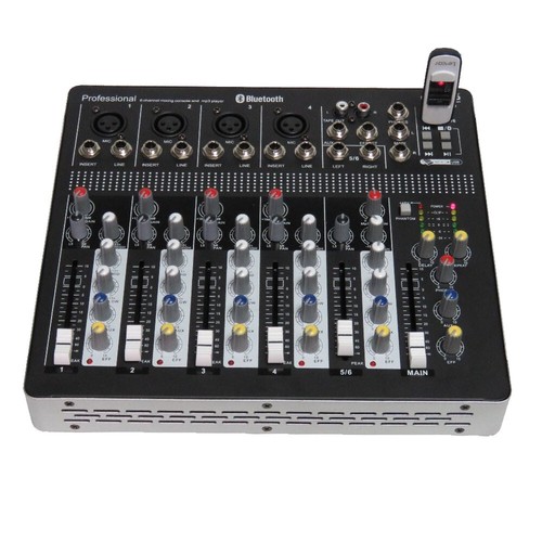 6 Channel USB Mp3 Bluetooth Mixer Console 10CH DJ Church PA Stage Karaoke Mixer - Picture 2 of 13