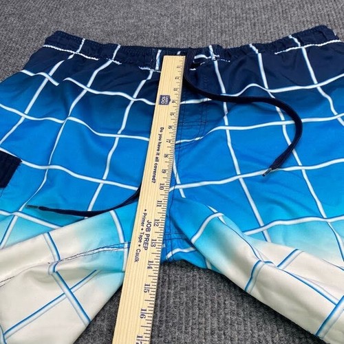 Cascade Mens XL Blue White Sport Swim Trunks Mesh Lining Tropical - Picture 4 of 7
