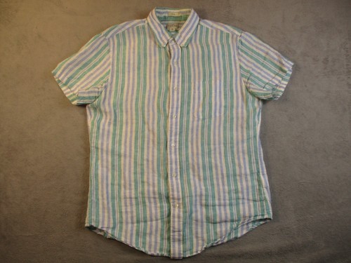 J Crew Baird McNutt Irish Linen Shirt Green Medium Luxury Slim Fit Button Down