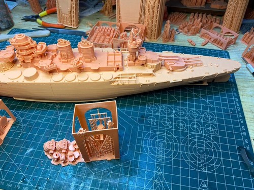 3D Printed 1/350 Italian Navy Andrea Doria Battleship Unpainted Model Kit HOT - 第 3/9 張圖片