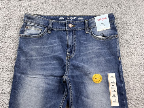 Cat & Jack Boy's Size 16 Stretch Skinny Fit Jeans Medium Wash - Picture 3 of 7