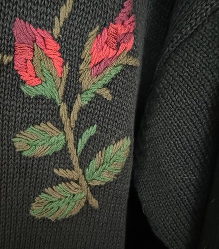 Vintage Jacque and Koko Plus Size 22 24 Floral Embroidered Knit Cardigan Artsy - Bild 5 von 10