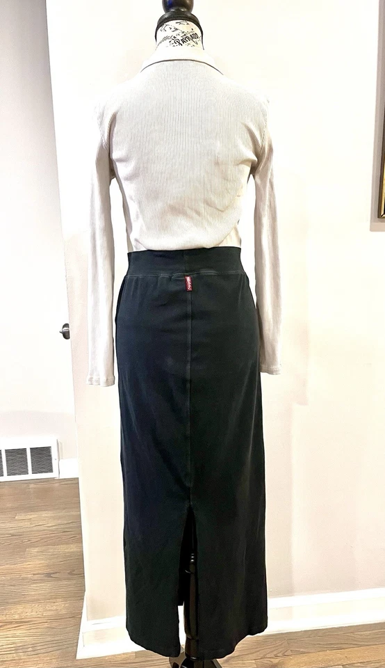 Falda Larga de Algodón Estilo Columna HARD TAIL FOREVER W-544 Negra Abertura Trasera Talla L Foto 4 de 4