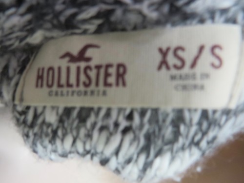 HOLLISTER SWEATER HOODIE Gray White S/XS NWT Comfy Soft - Picture 4 of 4