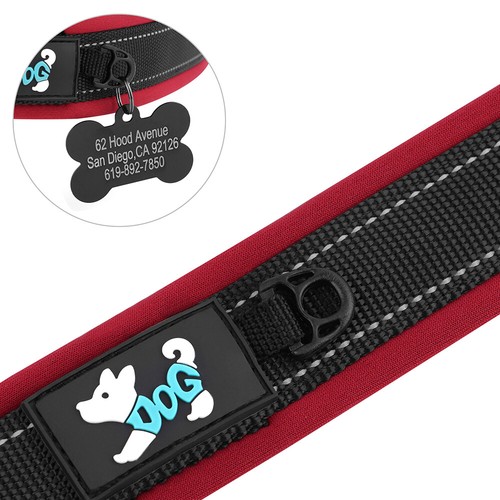 Nylon Personalised Dog Collar Custom Name Phone Number Adjustable Pet Collars - Picture 10 of 84