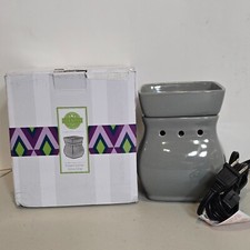 Scentsy Classic Curve Gloss Gray Warmer NEW Unused "PACKAGE DAMAGED" Free Ship