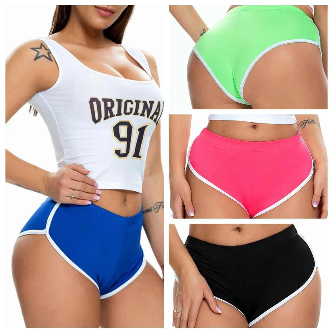 US Women Sports Fitness Booty Shorts Summer Beach Yoga Gym Workout