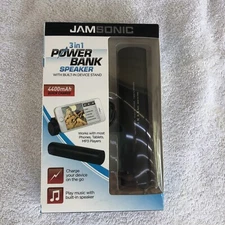 Jamsonic 4400mah 3 in 1 Portable Charger Power Bank & Speaker, Stand
