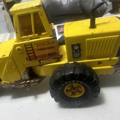 VINTAGE MIGHTY TONKA ROAD GRADER Turbo Diesel With Swing Blade - Picture 7 of 12