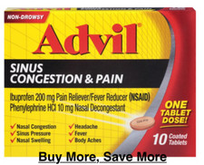 Advil Sinus Congestion & Pain Relief Tablet - 250511 (10 Count) - Exp.[02/2026]