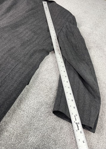 Brooks Brothers Suit Jacket 44 L Gray Wool Cashmere Herringbone Flannel Luxury - Picture 10 of 21