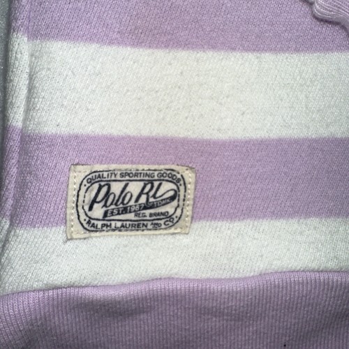 Polo Ralph Lauren Sweatshirt Girls Youth Medium Purple Stripes Casual Preppy - Picture 7 of 11