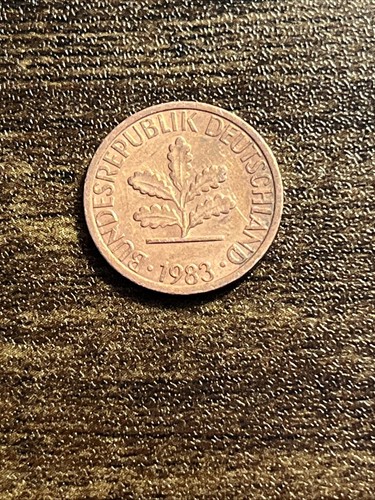 1983 Germany 1 One Pfennig Cent Actual Coin TK8995* - Afbeelding 1 van 3