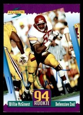 1994 Score Football #285 Willie McGinest Signed Autograph (no COA)